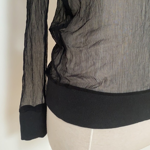 2/40$ 🛍 Off shoulder black transparent long sleeve - Picture 3 of 3